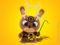 Foto de um brinquedo com uma caveira