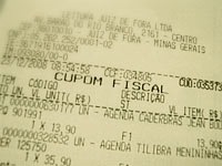 Foto de um cupom fiscal