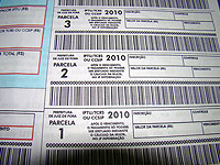 Foto de guia de pagamento do IPTU