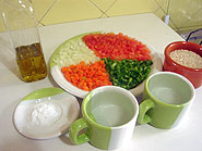Foto de todos os ingredientes da salada