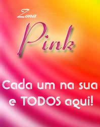 Ilustra??o do caderno Zona Pink, escrito: Cada um na sua e todos aqui!