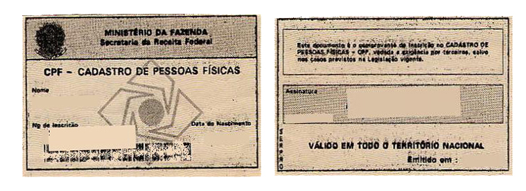 Imagem do CPF antigo