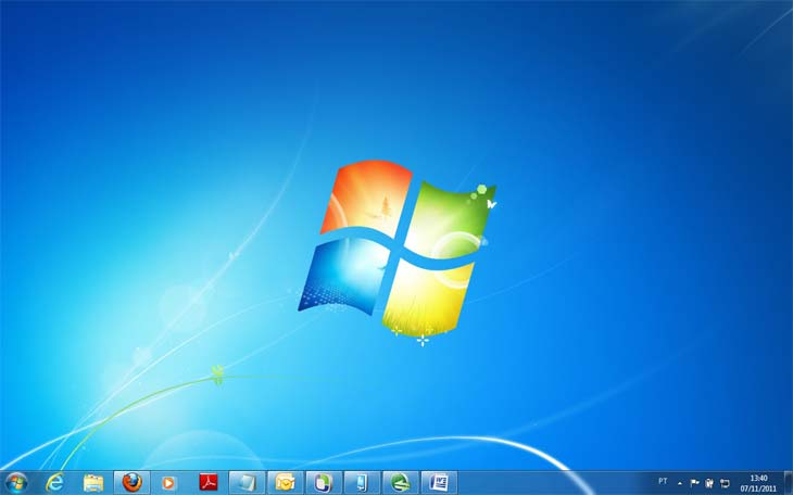 Imagem da área de trabalho do Windows 7