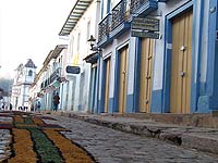 Foto
de tapete de serragem nas ruas de Mariana