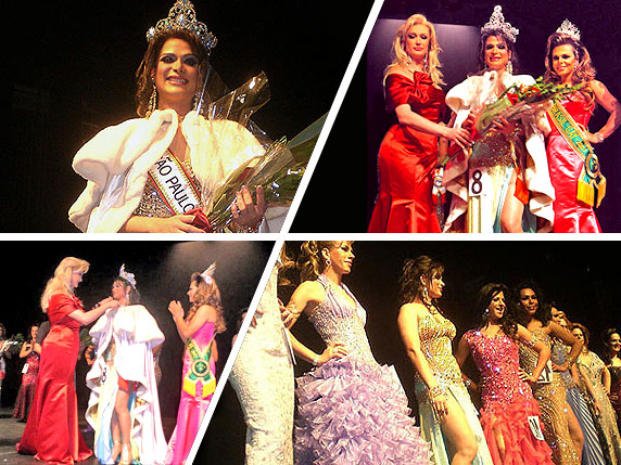 Foto montagem da Miss S?o Paulo 2008 recebendo
a faixa